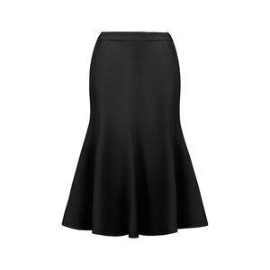 A-Line Mermaid Skirt High Waist Elegant Midi Fishtail Skirt Black